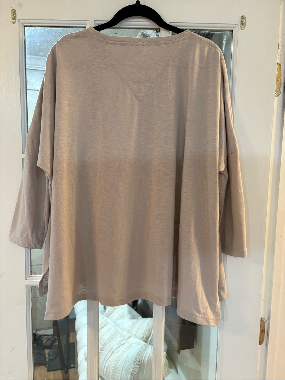 Mersea One Size Oversized Taupe Coastal Slub Knit Top Side Slits - Picture 10 of 13